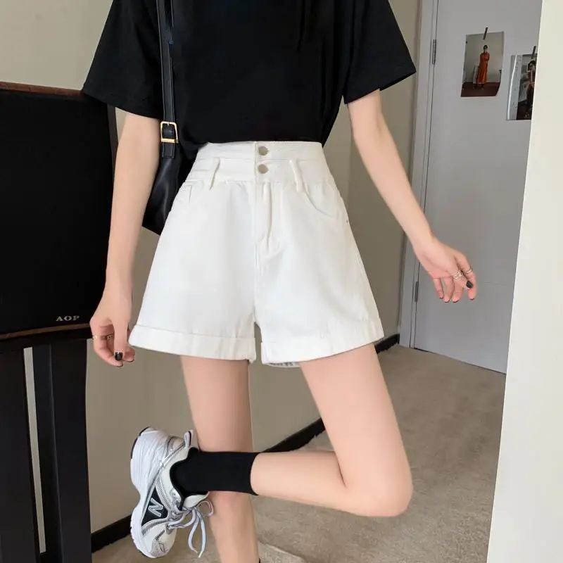 Women Denim Shorts Summer 2021 Loose Wide Leg Slimming — feature 16