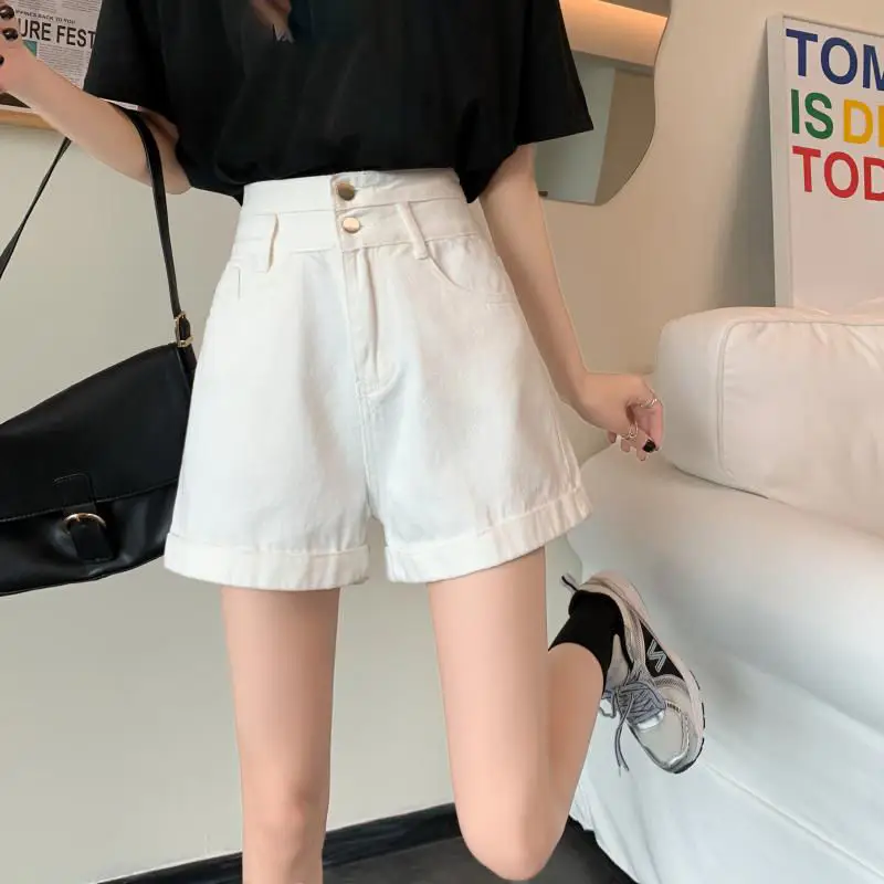 Women Denim Shorts Summer 2021 Loose Wide Leg Slimming — feature 18
