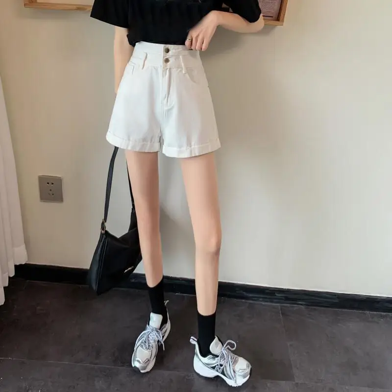 Women Denim Shorts Summer 2021 Loose Wide Leg Slimming — feature 19
