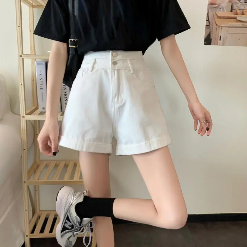 Women Denim Shorts Summer 2021 Loose Wide Leg Slimming — feature 20