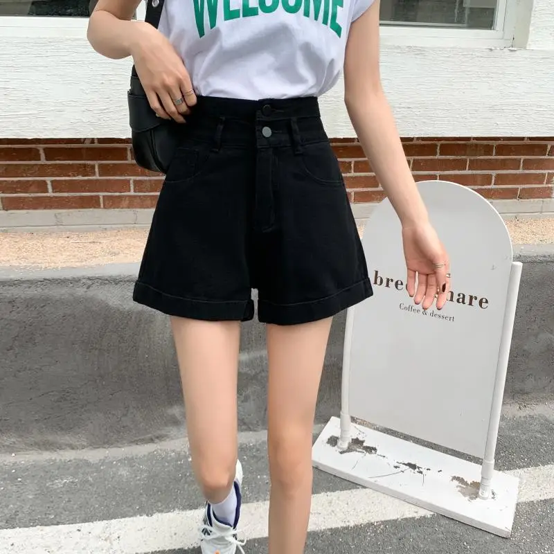 Women Denim Shorts Summer 2021 Loose Wide Leg Slimming — feature 4