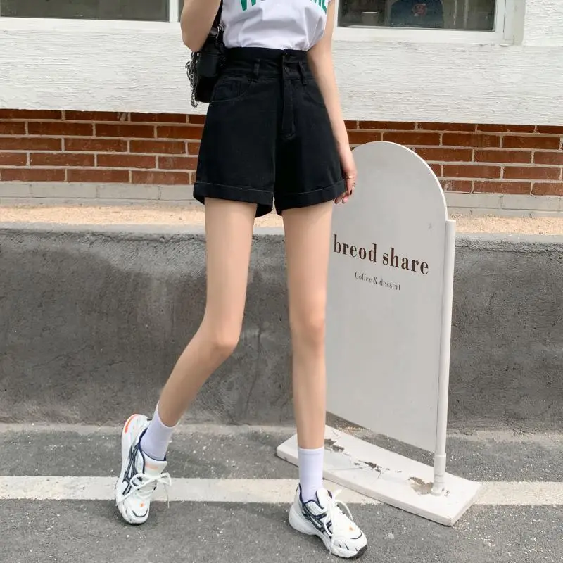 Women Denim Shorts Summer 2021 Loose Wide Leg Slimming — feature 6