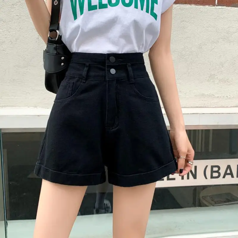 Women Denim Shorts Summer 2021 Loose Wide Leg Slimming — feature 9