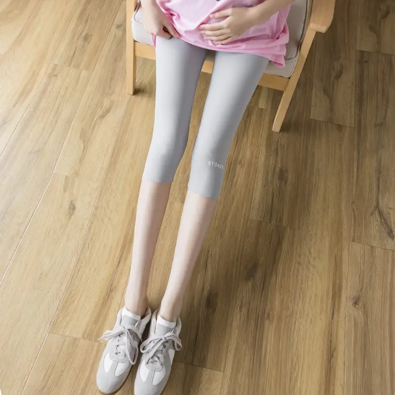 Maternity Slim Fitting Leggings with Belly Support for Summer - Image 2