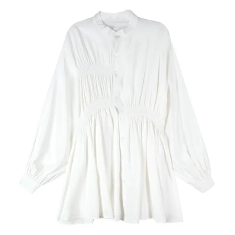 Women's 2024 Summer Loose Mid-Length Shirt with Long Sleeve