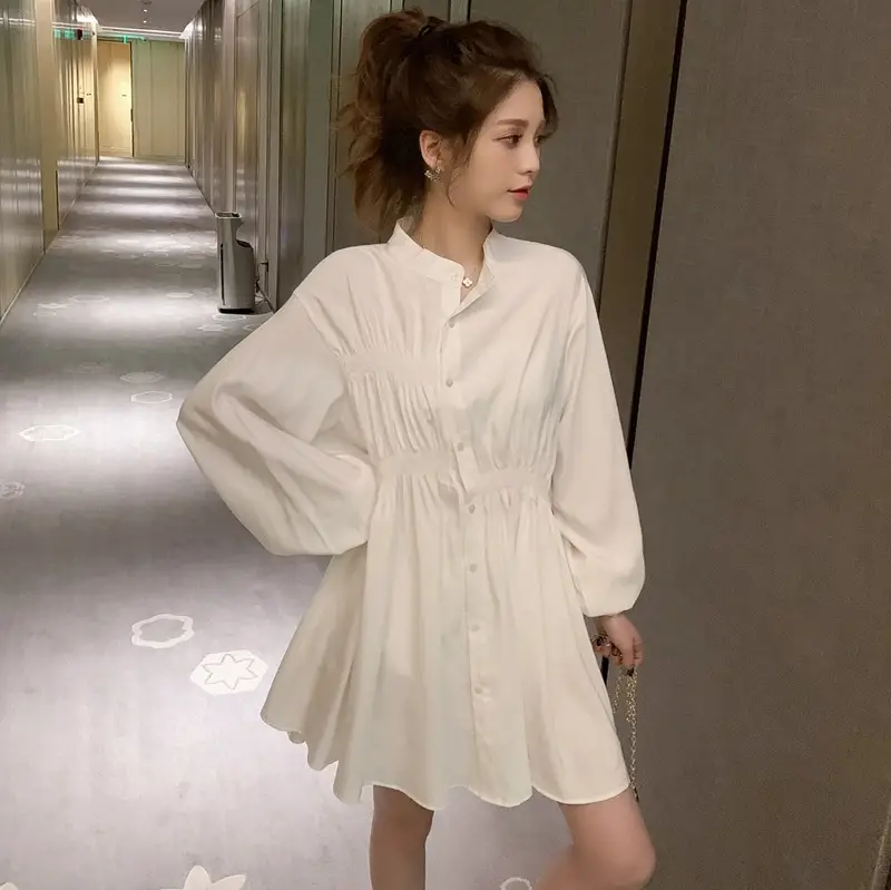 Women's 2024 Summer Loose Mid-Length Shirt with Long Sleeve — feature 3
