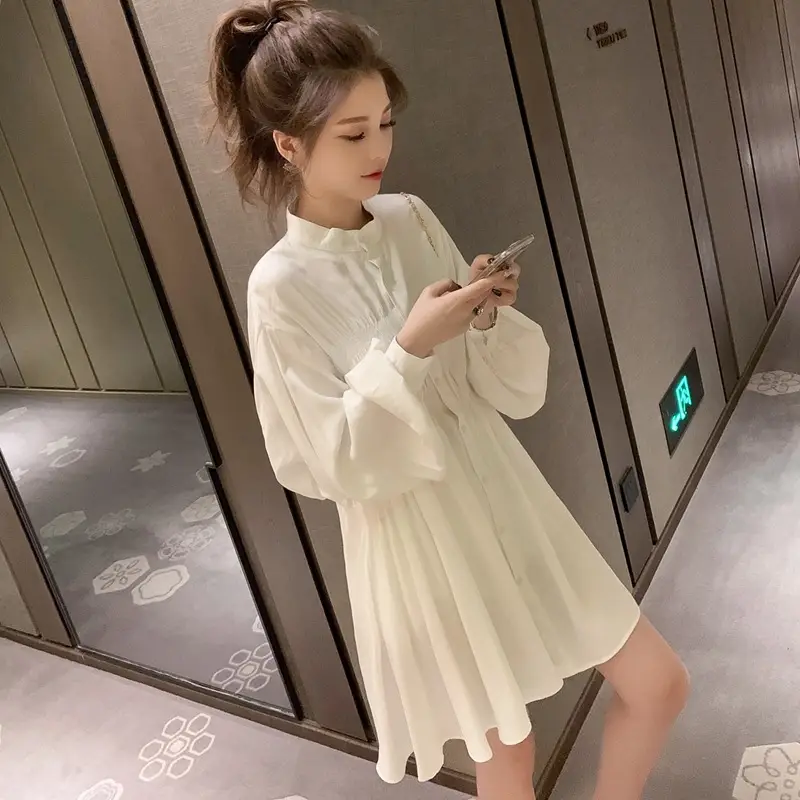 Women's 2024 Summer Loose Mid-Length Shirt with Long Sleeve — feature 5