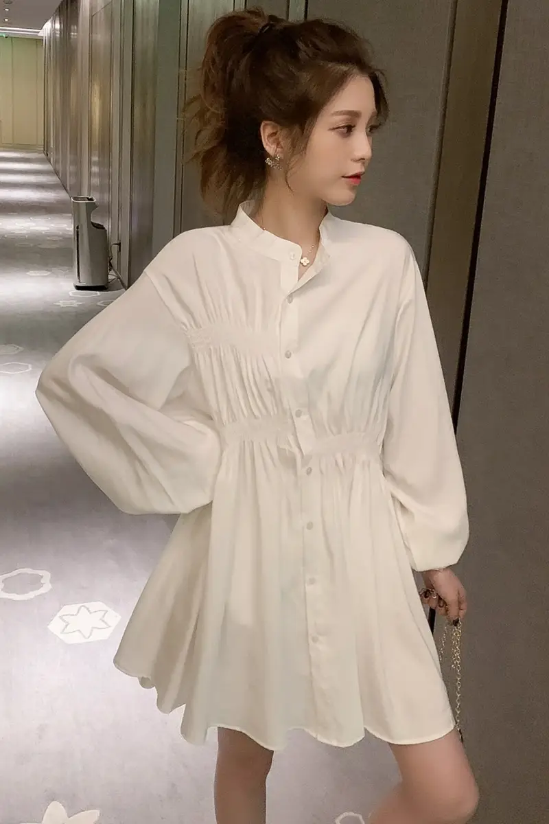 Women's 2024 Summer Loose Mid-Length Shirt with Long Sleeve — feature 6