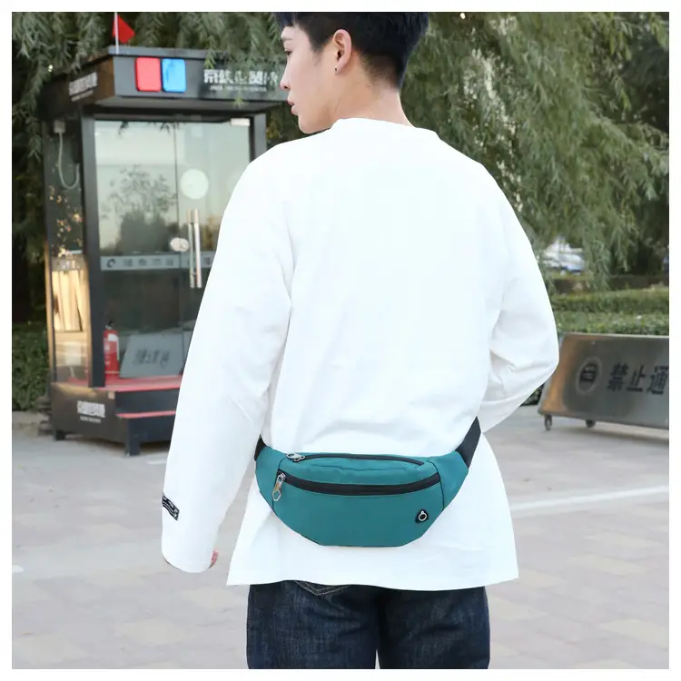 Men's Teal Fanny Bag with Phone Coin Pocket - Image 9
