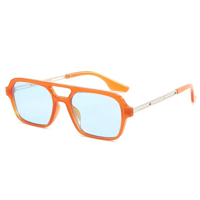 Women Sunglasses Black Double Beam Hollow 9315
