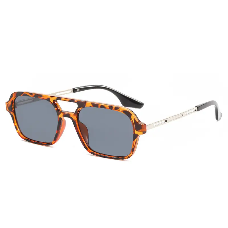 Women Sunglasses Black Double Beam Hollow 9315