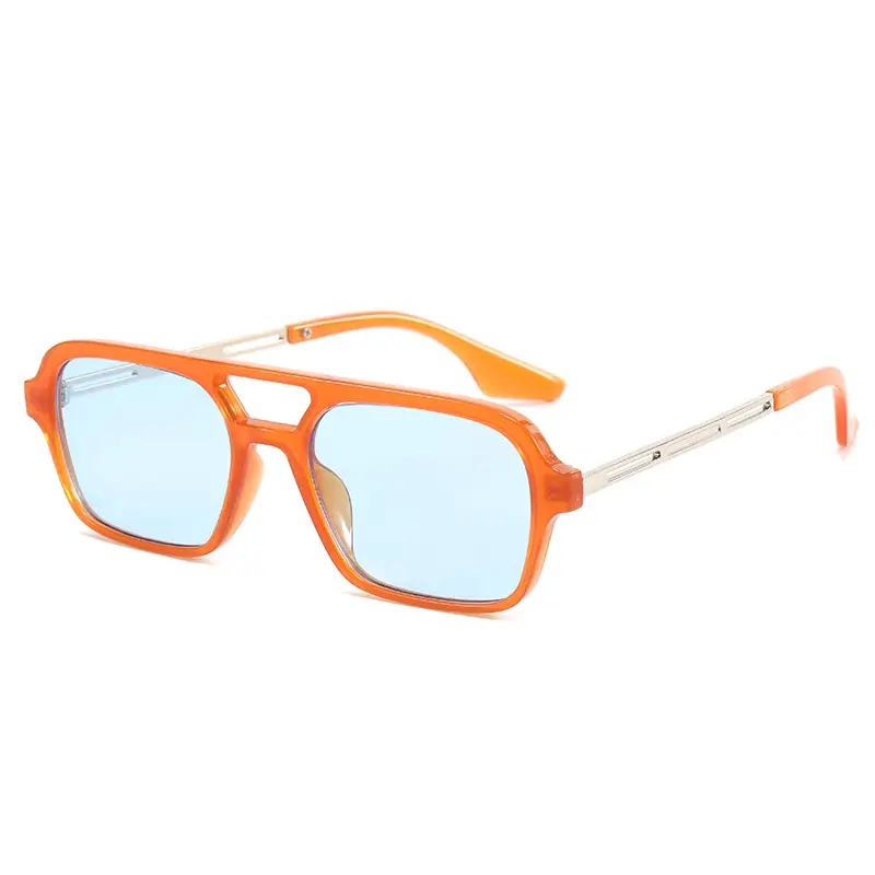 Women Sunglasses Black Double Beam Hollow 9315