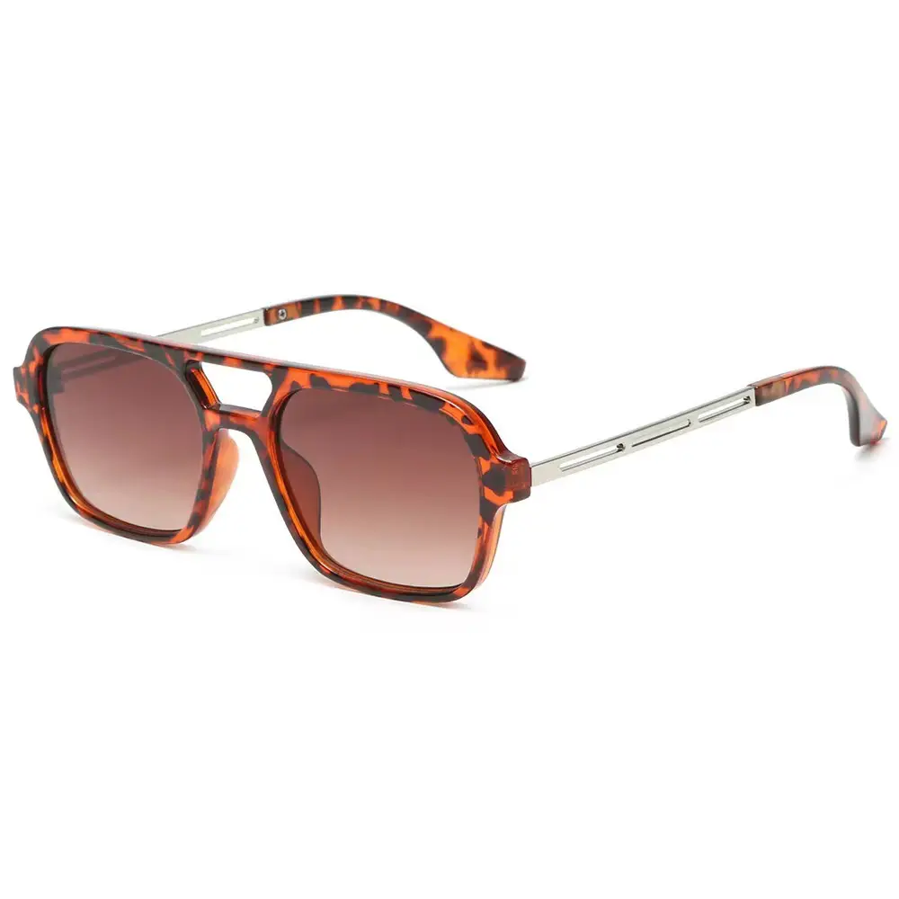 Women Sunglasses Black Double Beam Hollow 9315