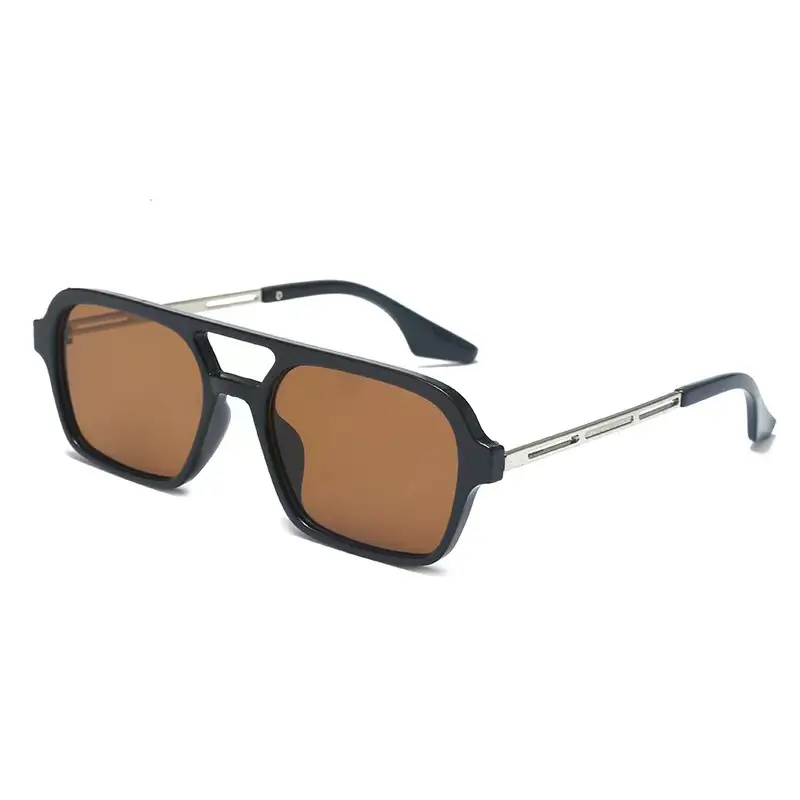 Women Sunglasses Black Double Beam Hollow 9315