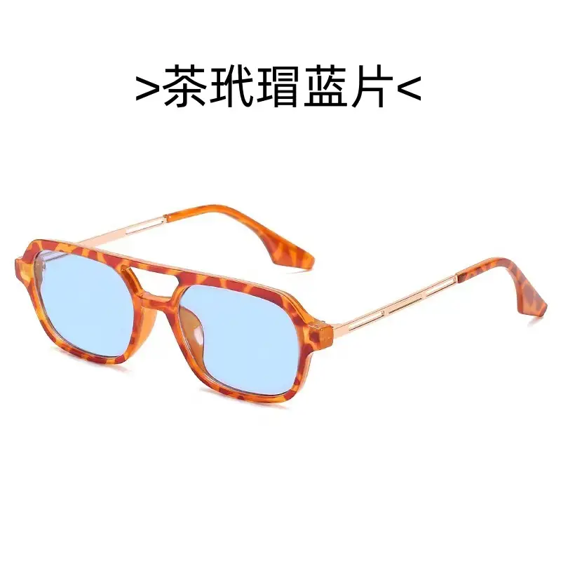 Women Sunglasses Black Double Beam Hollow 9315