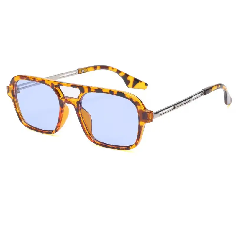 Women Sunglasses Black Double Beam Hollow 9315