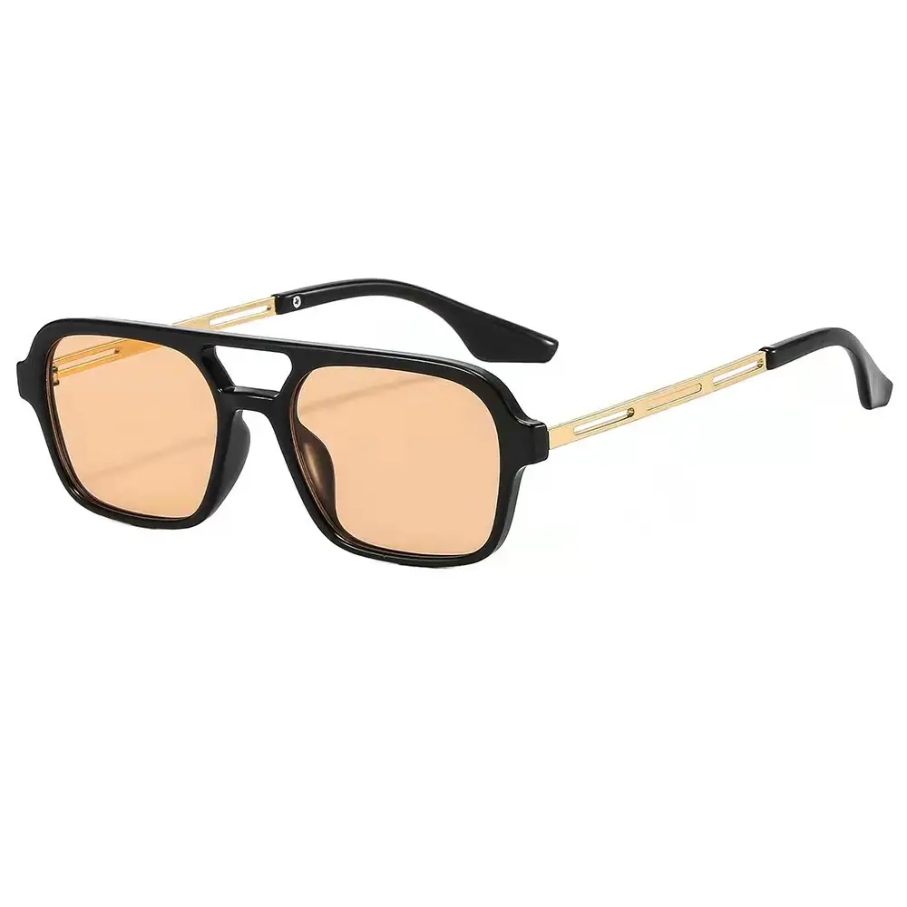 Women Sunglasses Black Double Beam Hollow 9315