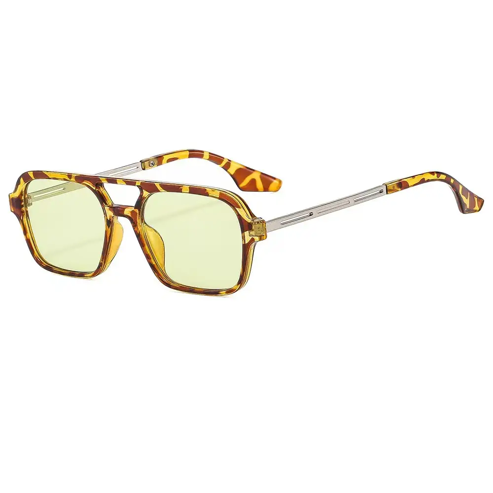 Women Sunglasses Black Double Beam Hollow 9315