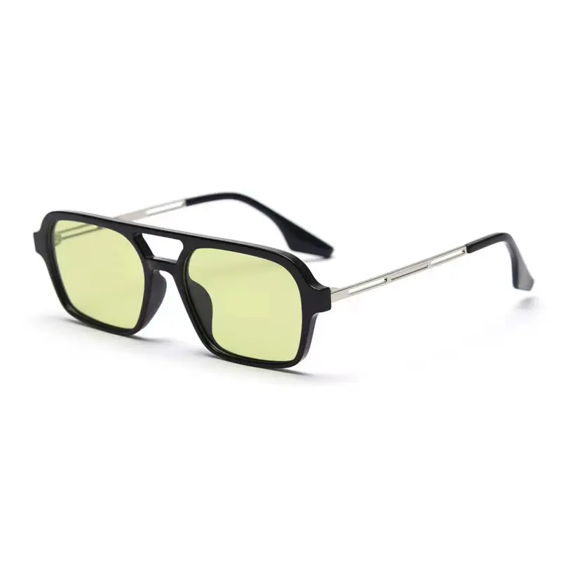 Women Sunglasses Black Double Beam Hollow 9315