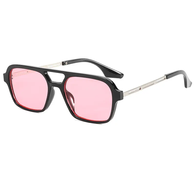 Women Sunglasses Black Double Beam Hollow 9315