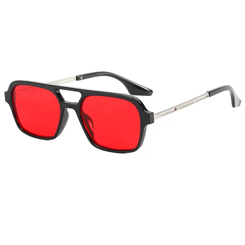 Women Sunglasses Black Double Beam Hollow 9315