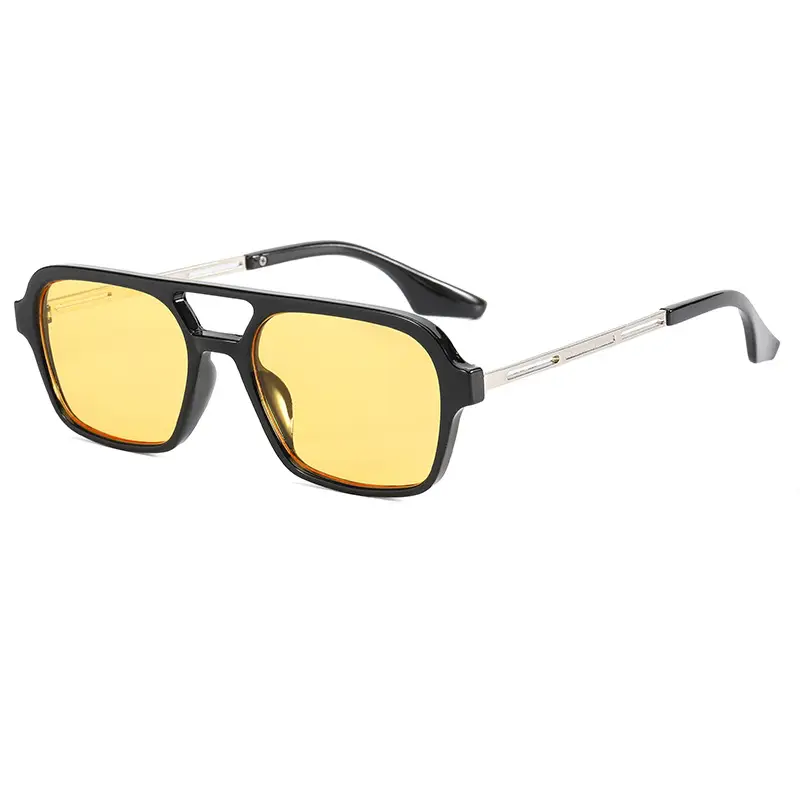 Women Sunglasses Black Double Beam Hollow 9315
