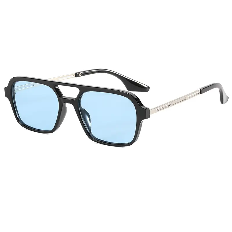 Women Sunglasses Black Double Beam Hollow 9315