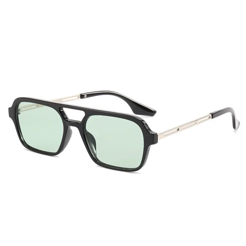 Women Sunglasses Black Double Beam Hollow 9315