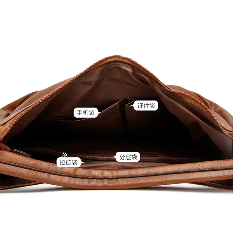 Women's Brown Leather Shoulder Bag 2021 Large Capacity