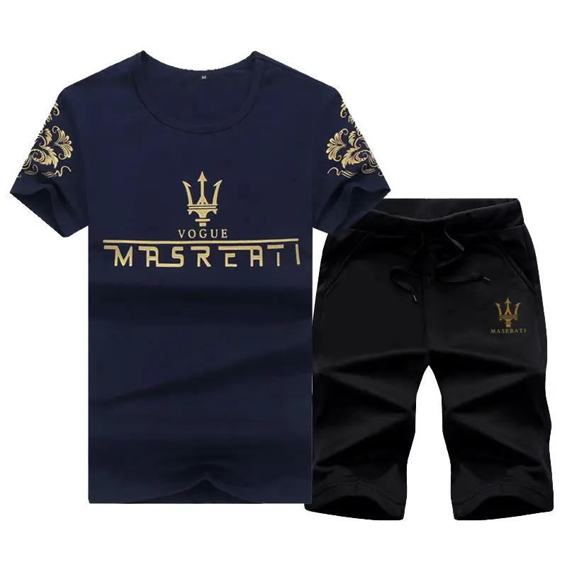 2026 Men's Navy Printed T-Shirt & Pants Set - Image 10