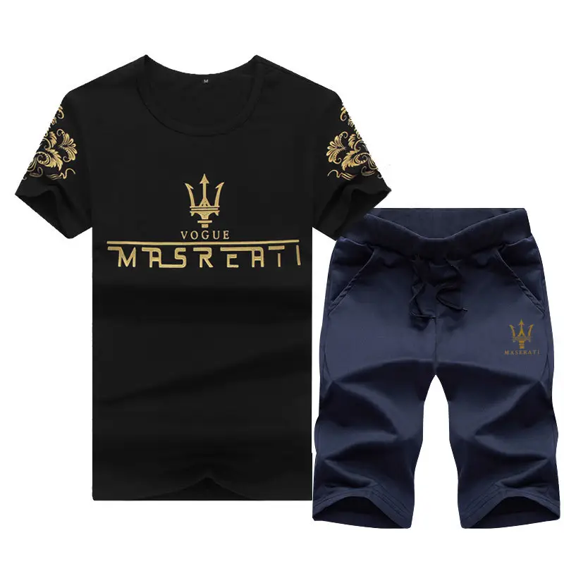 2026 Men's Navy Printed T-Shirt & Pants Set - Image 11