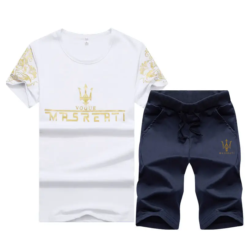 2026 Men's Navy Printed T-Shirt & Pants Set - Image 12