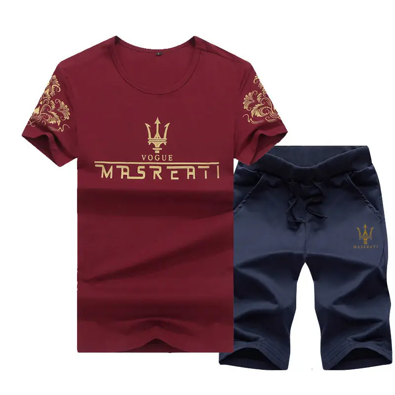 2026 Men's Navy Printed T-Shirt & Pants Set - Image 3