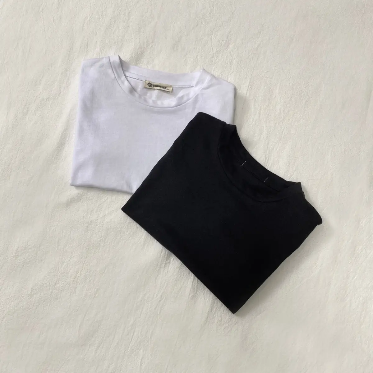 Kids Short Sleeve T-Shirt Cotton White Black Round Neck — feature 12