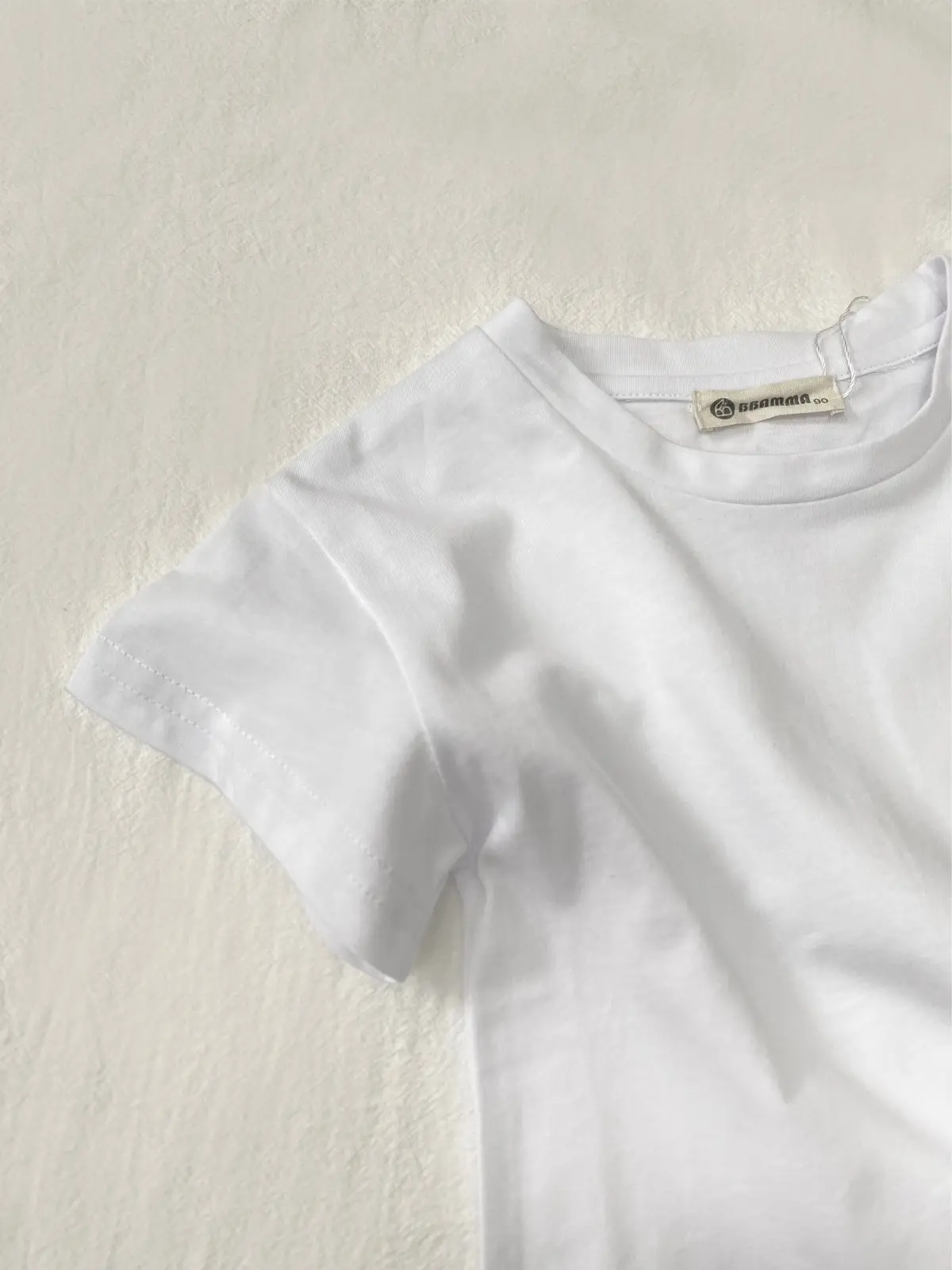 Kids Short Sleeve T-Shirt Cotton White Black Round Neck — feature 14