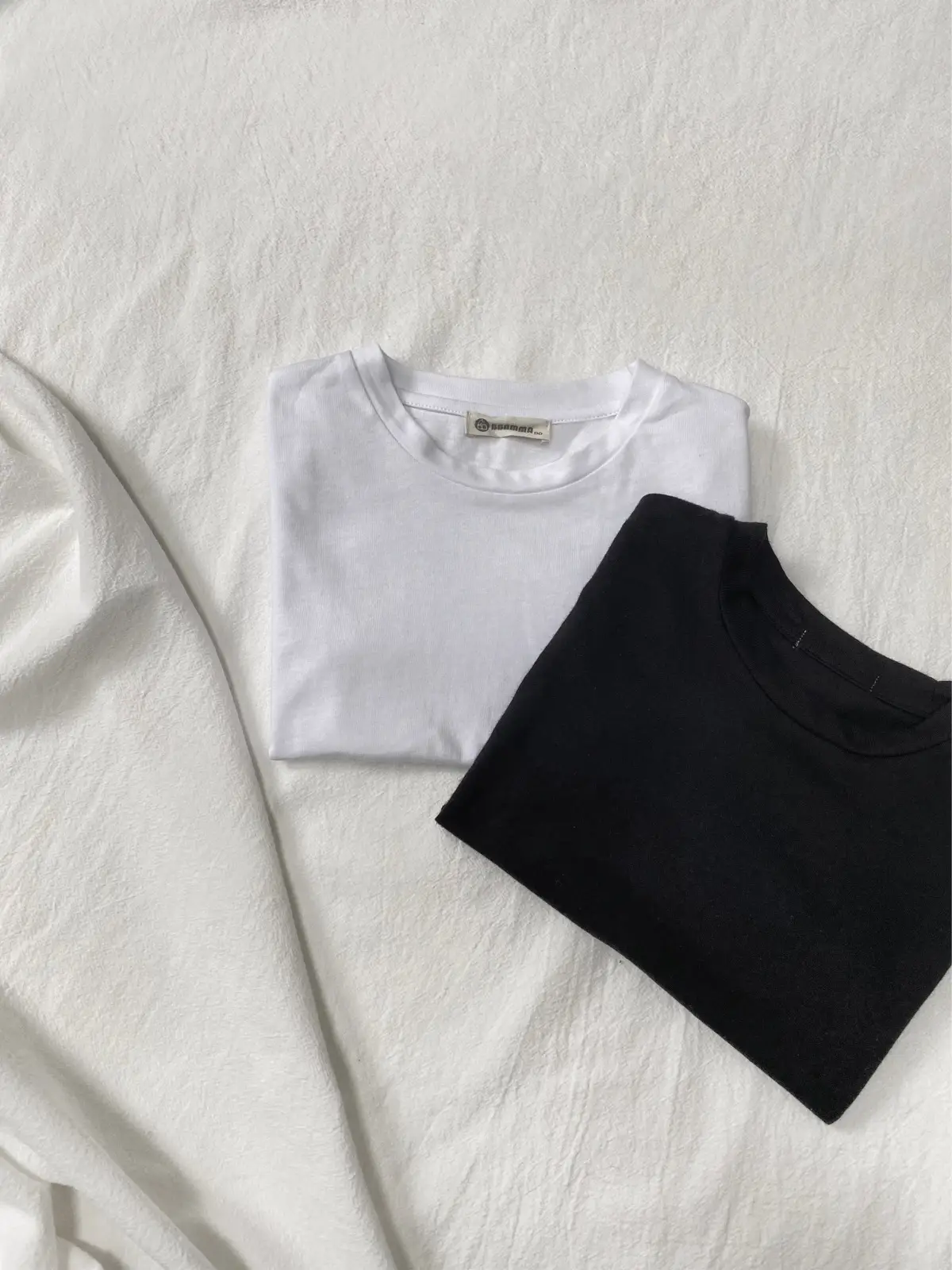 Kids Short Sleeve T-Shirt Cotton White Black Round Neck — feature 23