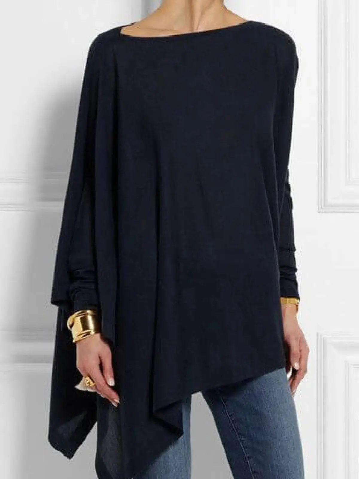 2022 Green Long Sleeve Loose T-Shirt Casual Wear