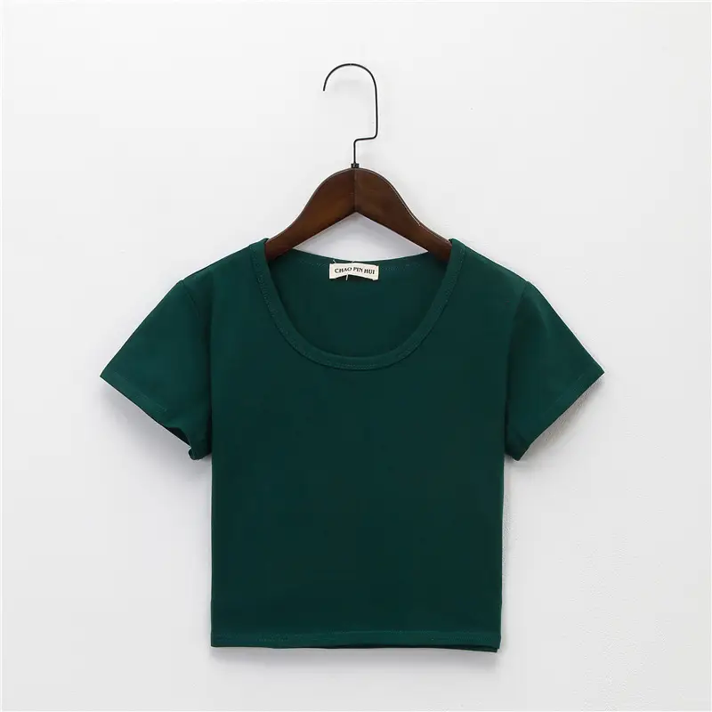 Black Navel-Exposed T-Shirt Women Short Sleeve - Image 12