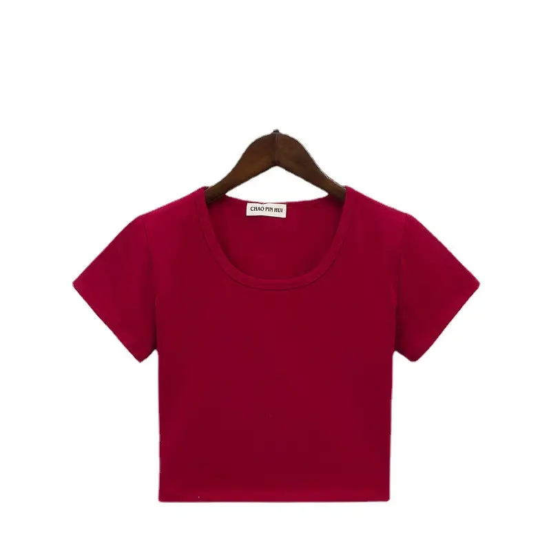 Black Navel-Exposed T-Shirt Women Short Sleeve - Image 13
