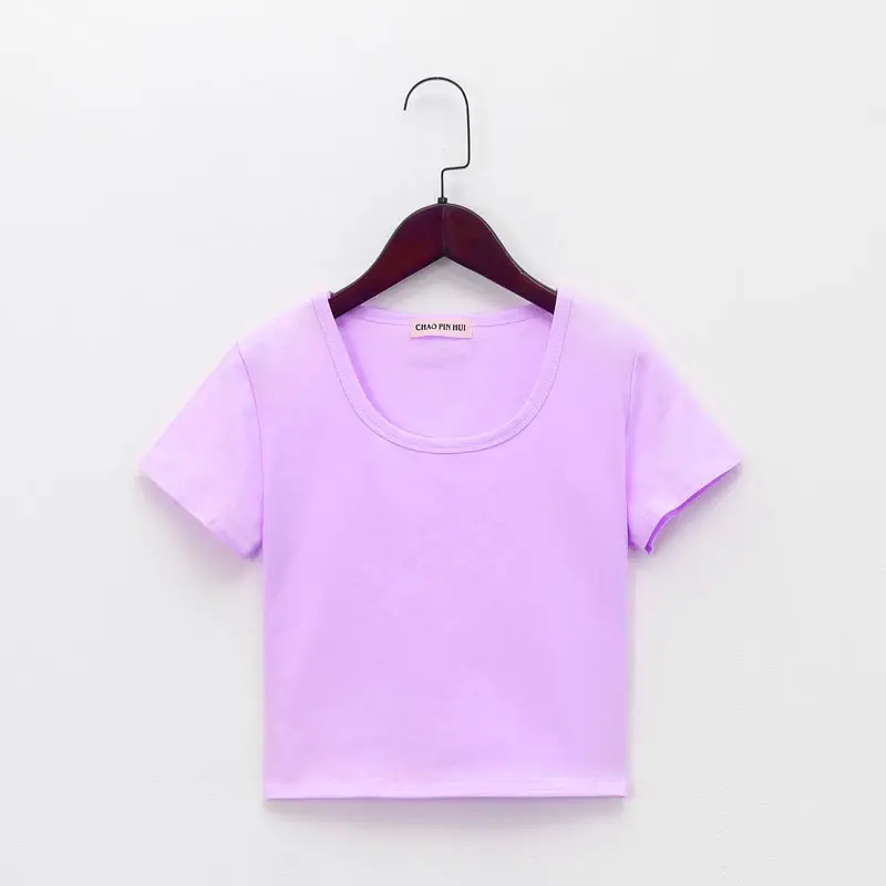Black Navel-Exposed T-Shirt Women Short Sleeve - Image 8