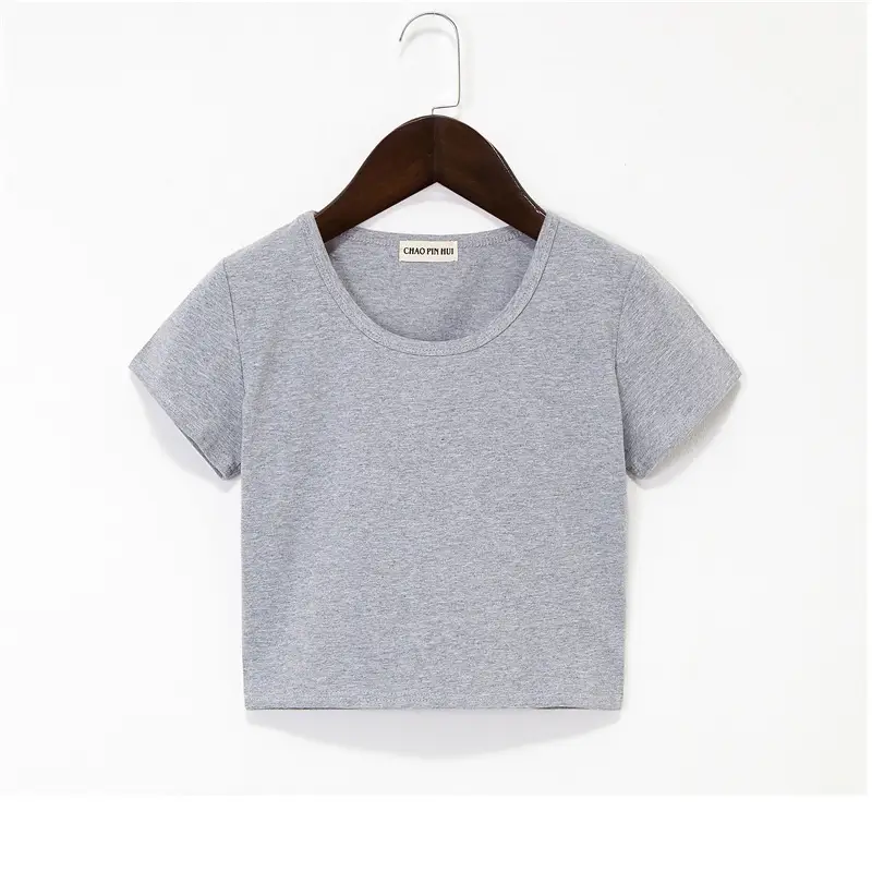 Black Navel-Exposed T-Shirt Women Short Sleeve - Image 2