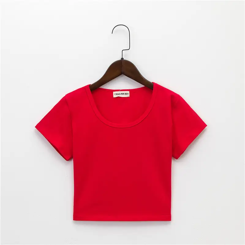 Black Navel-Exposed T-Shirt Women Short Sleeve - Image 3