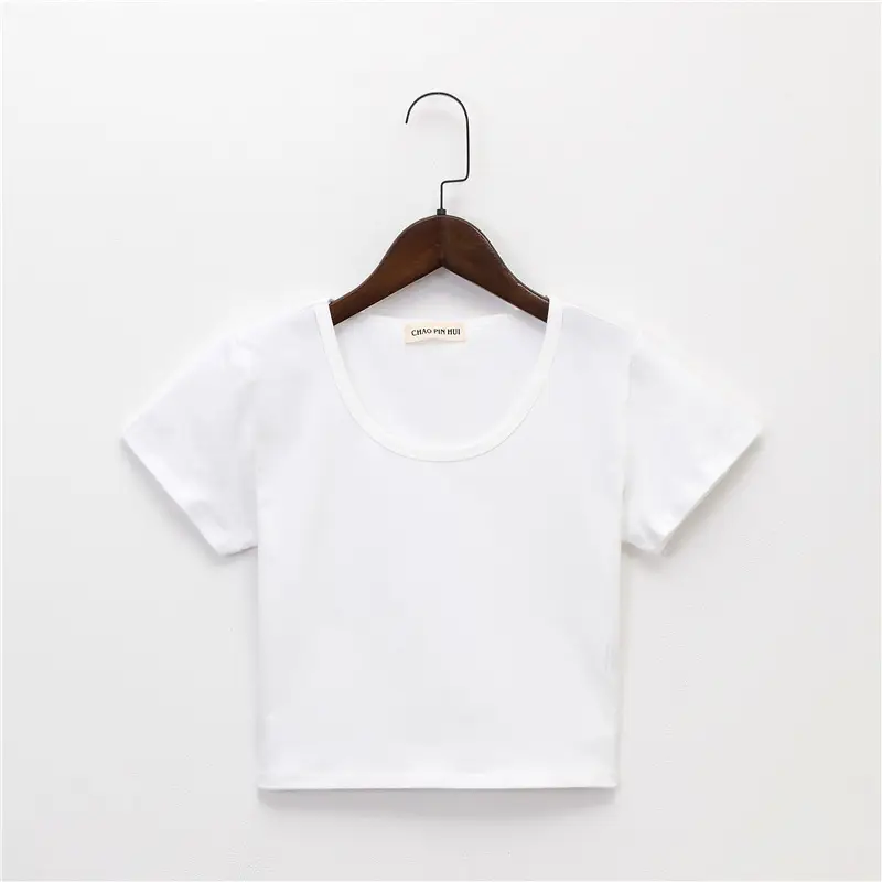 Black Navel-Exposed T-Shirt Women Short Sleeve - Image 5