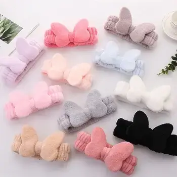 Blue Fleece Bow Hair Band for Women — feature 10