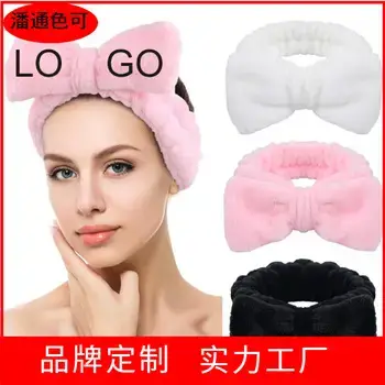 Blue Fleece Bow Hair Band for Women — feature 14