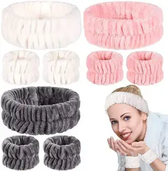 Blue Fleece Bow Hair Band for Women — feature 2