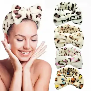 Blue Fleece Bow Hair Band for Women — feature 3