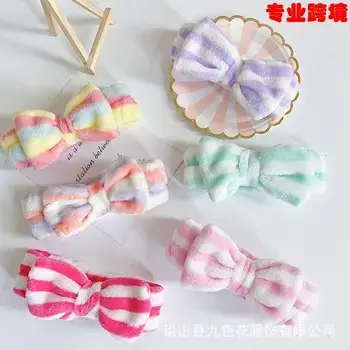 Blue Fleece Bow Hair Band for Women — feature 8