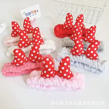 Blue Fleece Bow Hair Band for Women — feature 9