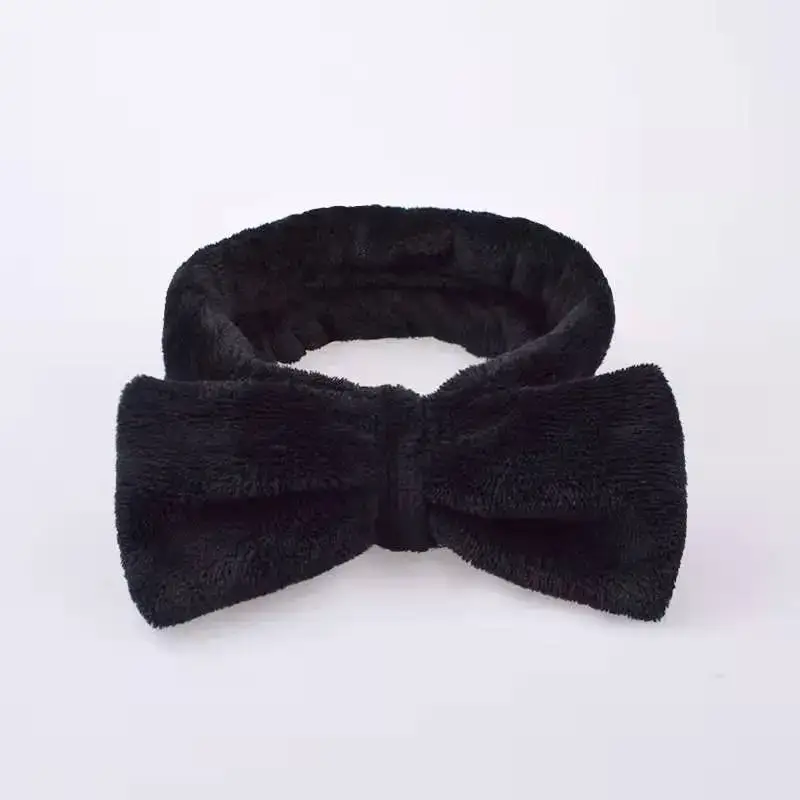 Blue Fleece Bow Hair Band for Women - Image 6